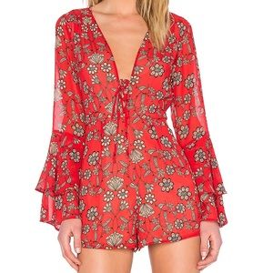 red for love and lemons romper